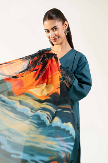 Nishat Linen 3 Piece - Digital Printed Embroidered Suit - 42501987 Online Shopping